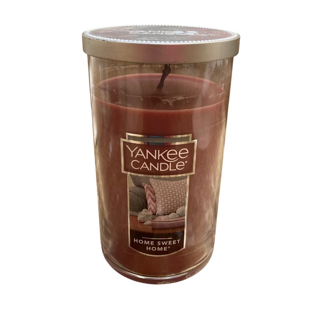 Yankee Candle Home Sweet Home Cinnamon Scent Medium Tumbler 12 Oz Candle USED